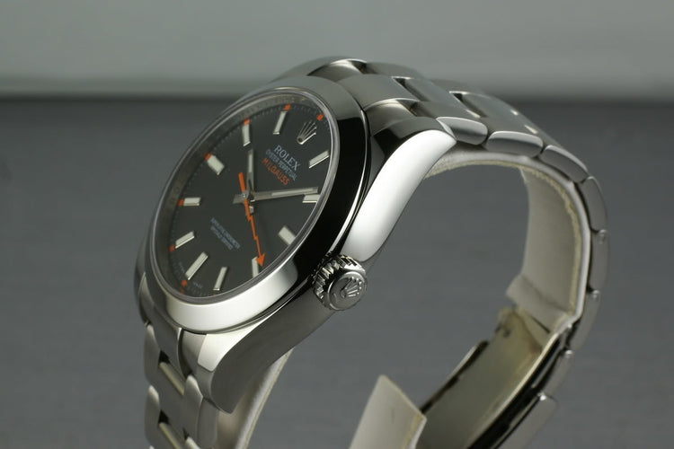 Rolex Milgauss BLACK Dial 116400 with Box and Papers