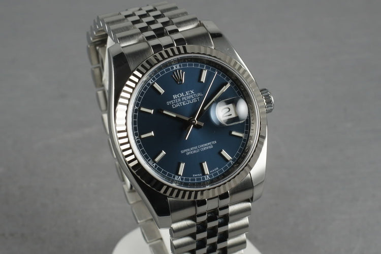2006 Rolex Modern Datejust 116234 with Navy Blue Dial
