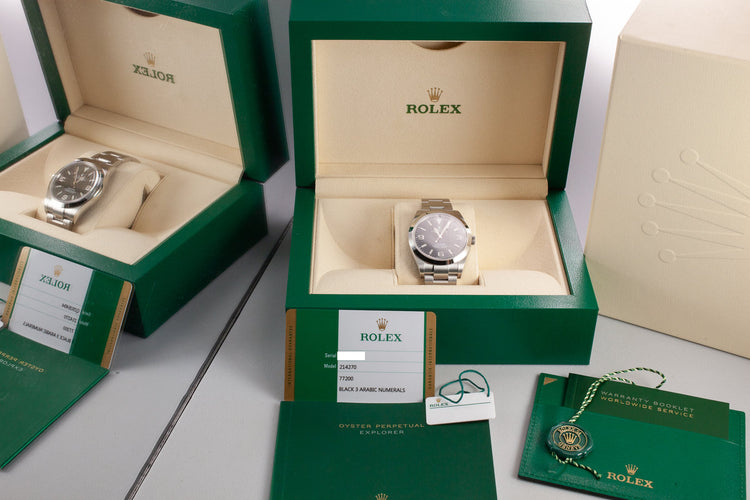 2019 Rolex 39mm Explorer 214270 with Box and Papers