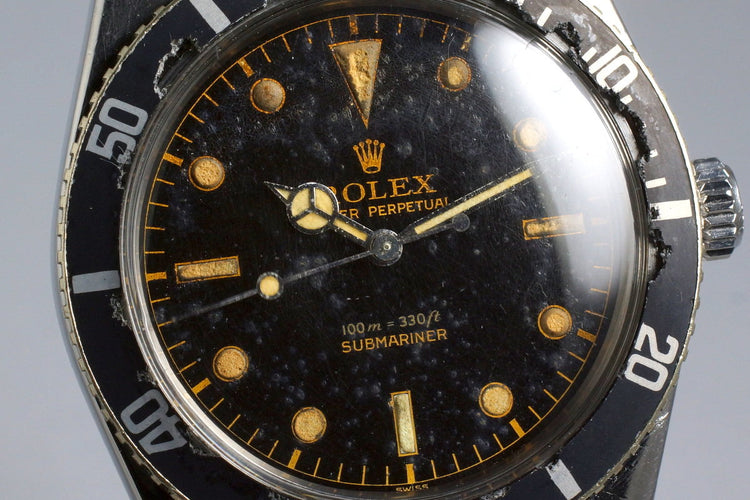 1959 Rolex Submariner 6536-1 Glossy Gilt Chapter Ring Dial with Papers