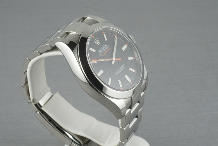 Rolex Milgauss BLACK Dial 116400 with Box and Papers