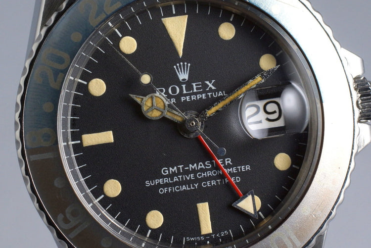 1970 Rolex GMT 1675 Mark I Dial with Box and Double Punched Papers