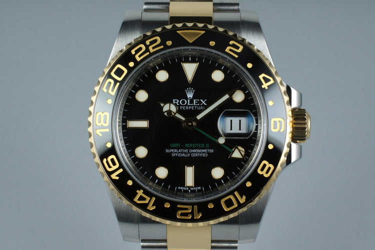 2013 Rolex Two Tone GMT II 116713 with Box and Papers