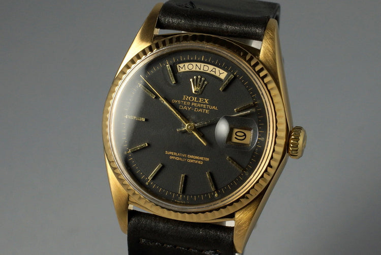 1968 Rolex YG Day-Date 1803 Matte Black Dial