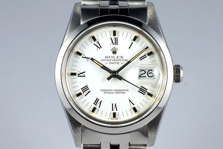 1982 Rolex Date 15000 White Roman Dial