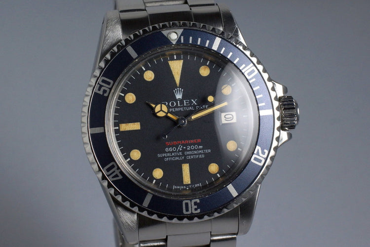 1970 Rolex Red Submariner 1680 Mark IV Dial with Box and RSC Papers