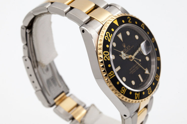 2000 Rolex Two Tone GMT II 16713 Black Dial