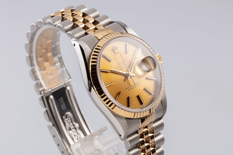 1993 Rolex Two-Tone DateJust 16233 Gold Dial