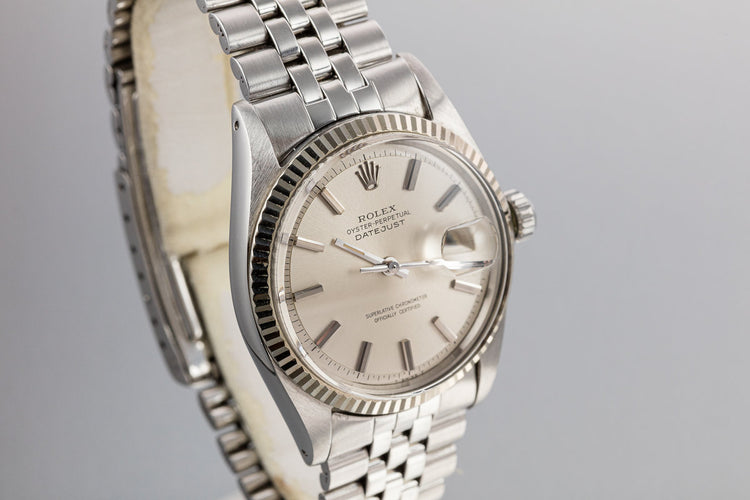 1968 Rolex DateJust 1601 No Lume Silver Dial