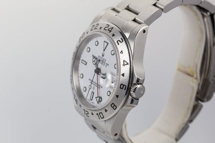 1999 Rolex Explorer II 16570 White Dial
