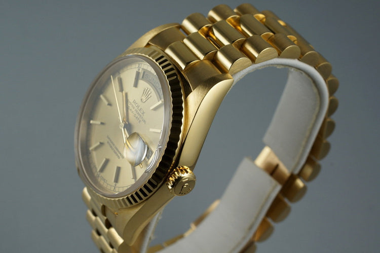 1989 Rolex YG Day-Date 18238 with Box and Papers