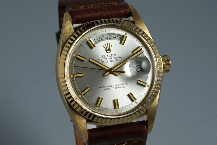 1970 Rolex YG Day-Date 1803 with Silver ‘Wide Boy’ Dial