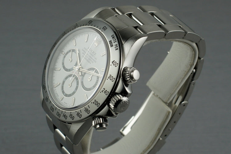 1996 Rolex SS Zenith Daytona 16520 White Dial