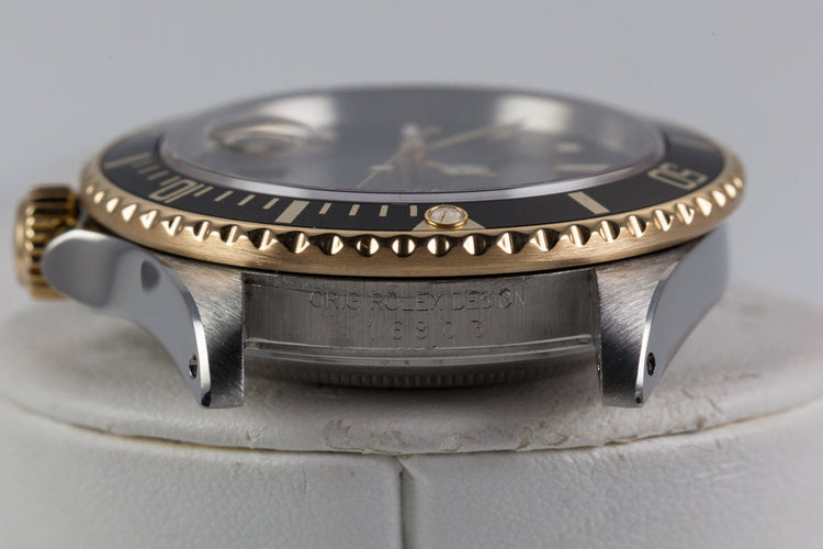 1985 Rolex Two Tone Submariner 16803 Black Dial with Box and Papers