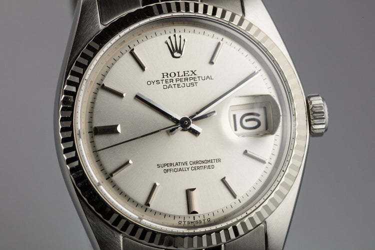 1972 Rolex DateJust 1601 No Lume Sigma Silver Dial