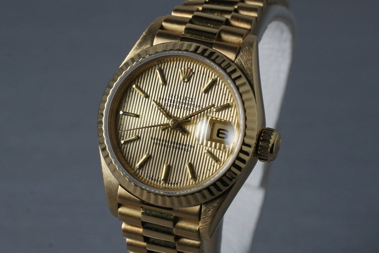 1984 Rolex 18K Ladies DateJust President 69178 with Tapestry Dial