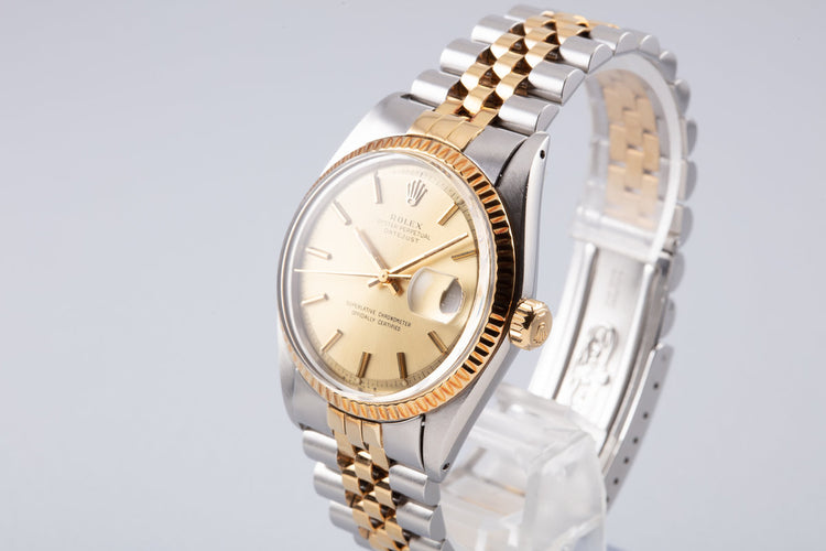 1974 Vintage Rolex DateJust 1601 Gold Dial