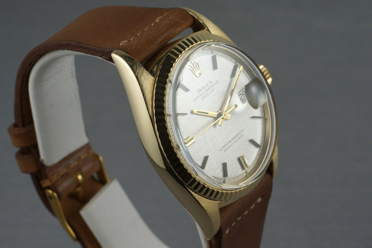 1969 Rolex YG Datejust 1601 with Linen Dial
