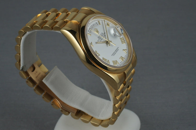 2000 Rolex President 118238 with Smooth bezel aging to a rosy patina