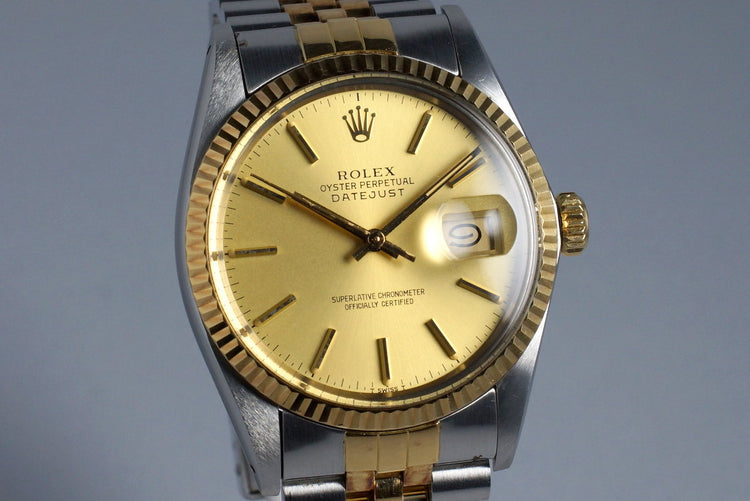 1984 Rolex Two Tone DateJust 16013 with Box and Papers