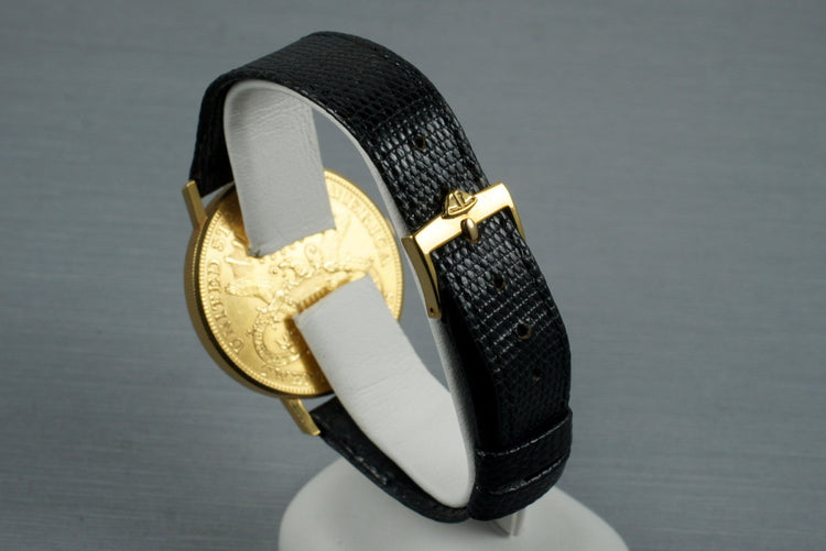 1980’s Jaeger LeCoultre 18K 20 Dollar Gold Coin Watch with Box