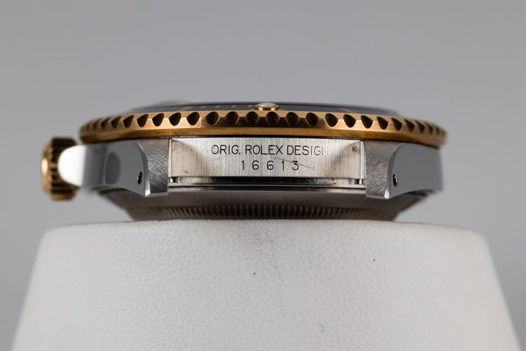 2002 Rolex Two Tone Submariner 16613 Blue Dial and Very Rosy Patina