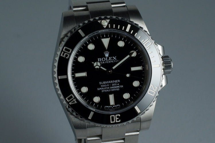 2014 Rolex Submariner 114060 with Box and Papers