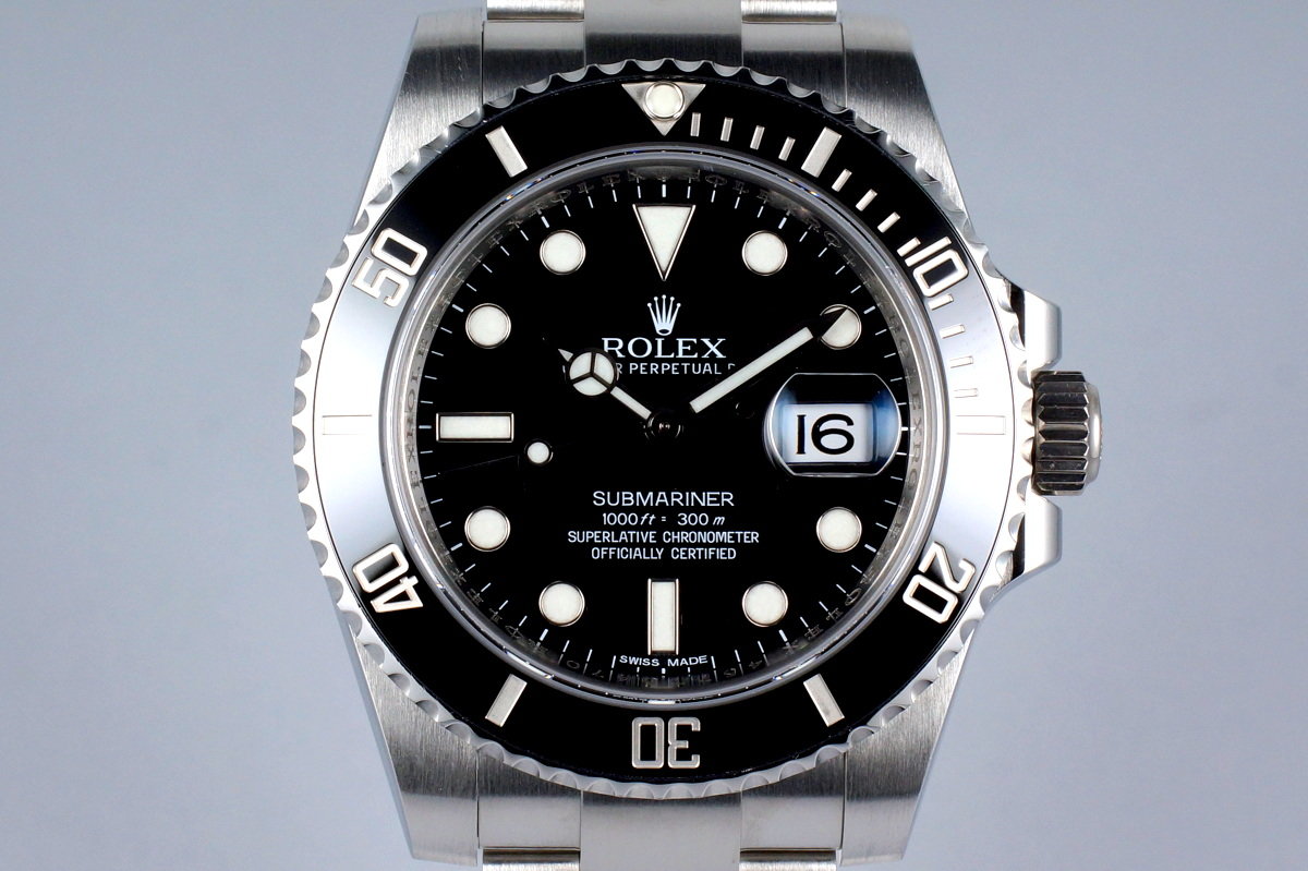 HQ Milton - Rolex Ceramic Submariner 116610 with Box and Papers, Inventory #6909, For Sale
