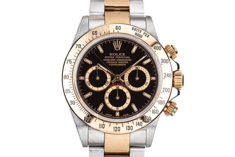 1999 Rolex Two Tone Daytona 16523 Black Dial