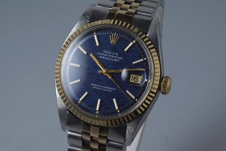 1971 Rolex Two Tone DateJust 1601 Blue Textured Dial