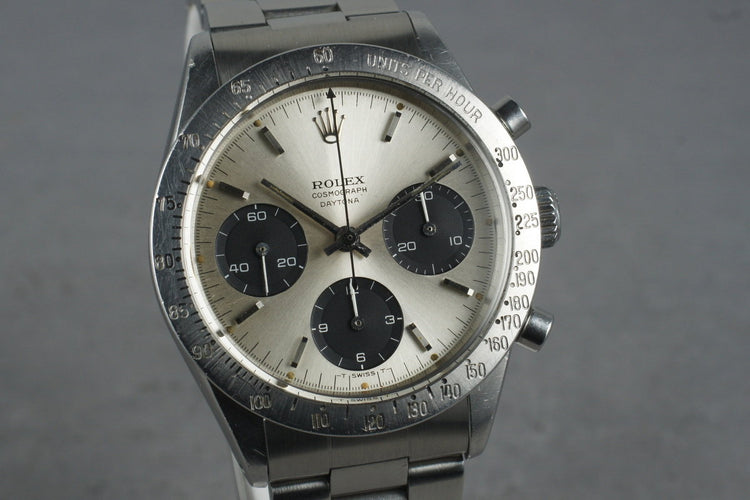1964 Rolex Daytona Ref 6239 Silver Small Daytona Dial with Box and Papers