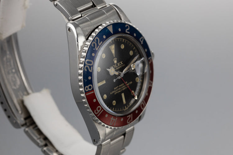 1960 Rolex GMT-Master 1675 Pointed Crown Case with "Spider Cracking" Gilt Chapter Ring Dial