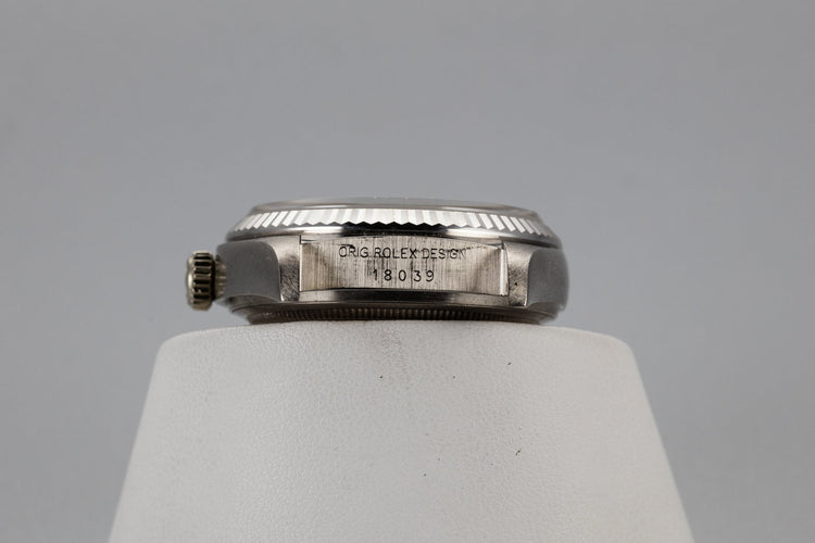1981 Rolex 18K White Gold Day-Date 18039 with Black Diamond Dial