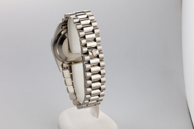 1990 Rolex 18K WG Day-Date 18239 Black Dial with Box and Papers