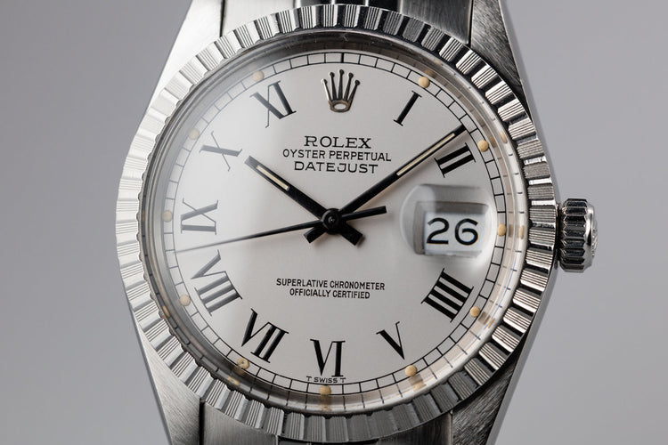 1986 Rolex DateJust 16030 Service Case with Silver Buckley Dial