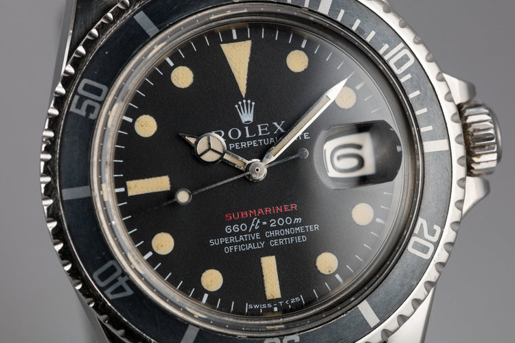 1969 Rolex Red Submariner 1680 MK IV Dial with Box and Double Punch Papers