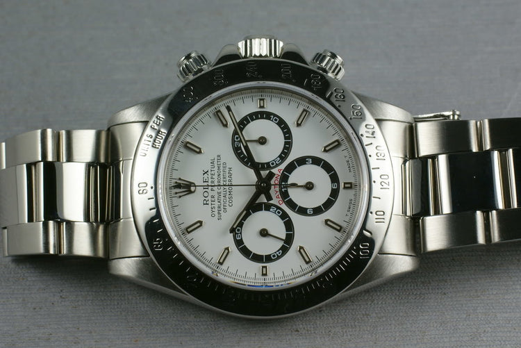 Rolex SS Zenith Daytona 16520 “white dial ” with papers