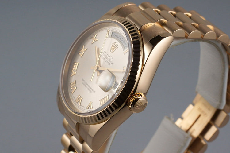 2000 Rolex RG Day-Date 118238 Rose Gold Roman Dial with Box and Papers