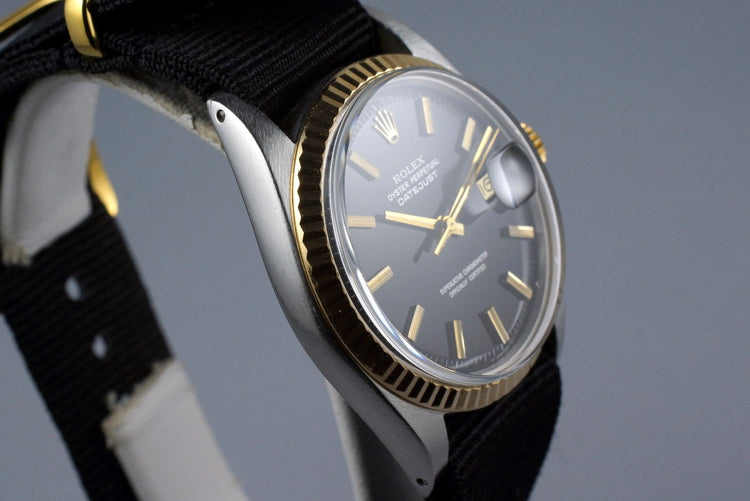 1968 Rolex Two Tone Datejust 1603 Glossy Black Dial