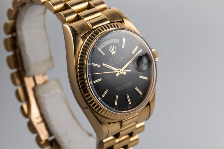 1977 Rolex 18K Day-Date Black Dial