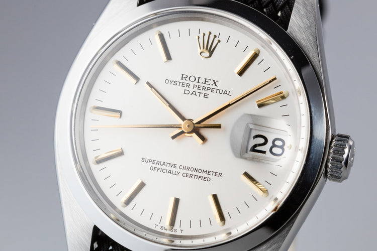 1978 Rolex Date 1500 Silver Dial with Gold Markers