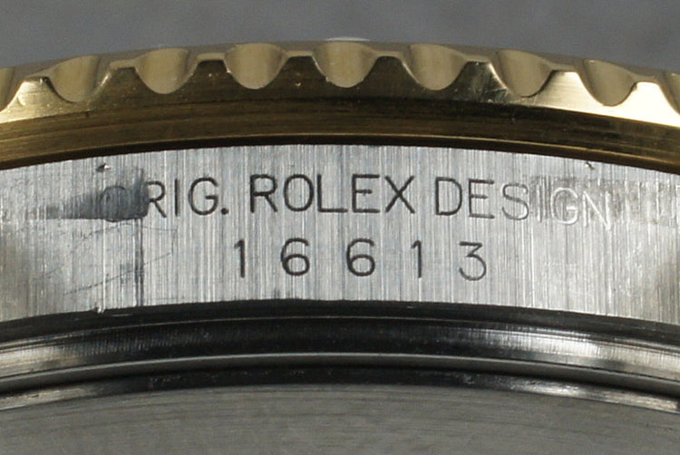 2002 Rolex 18K/SS Submariner 16613 Serti Dial with Service Papers