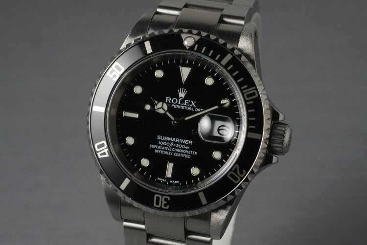 1999 Rolex Submariner 16610