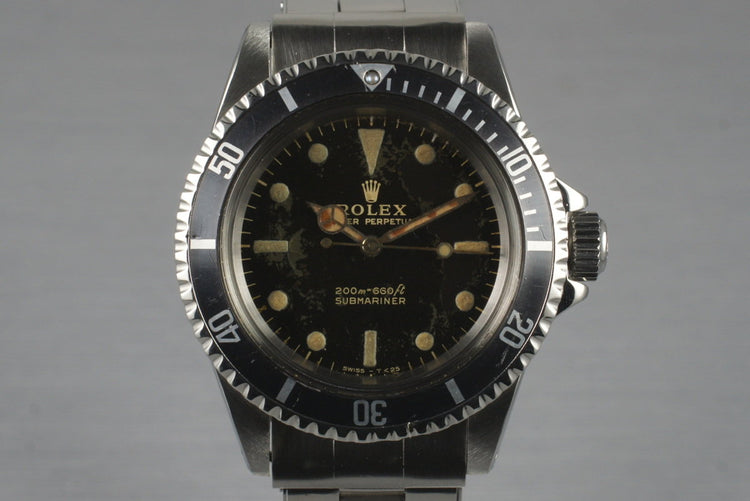 1965 Rolex Submariner 5513 Tropical Gilt Dial with Service Papers