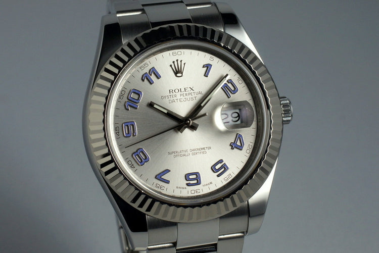 2009 Rolex DateJust 116334 Silver Arabic Dial with Box and Papers