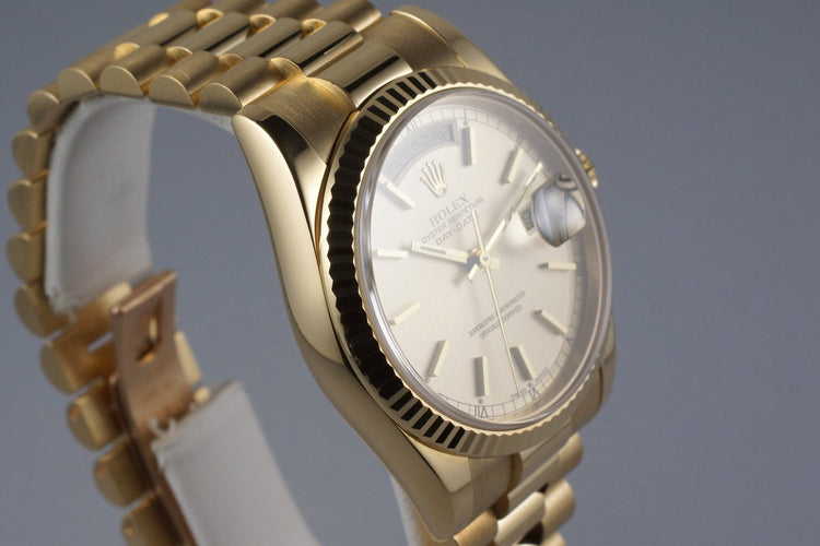 2001 Rolex YG Day-Date 118238 with Box and Papers