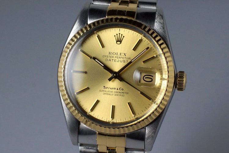 1983 Rolex Two Tone DateJust 16013 Champagne Tiffany & Co. Dial