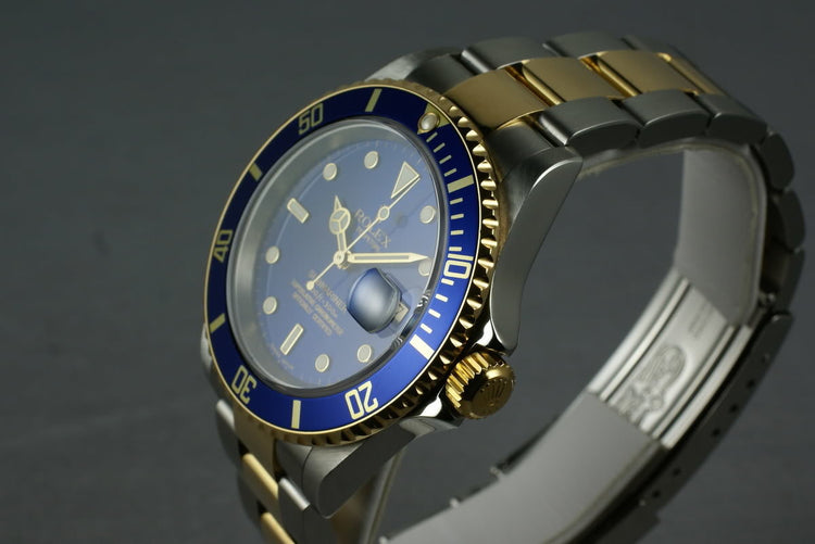 Rolex Submariner 18K/SS Blue Dial 16613 with Box and Papers