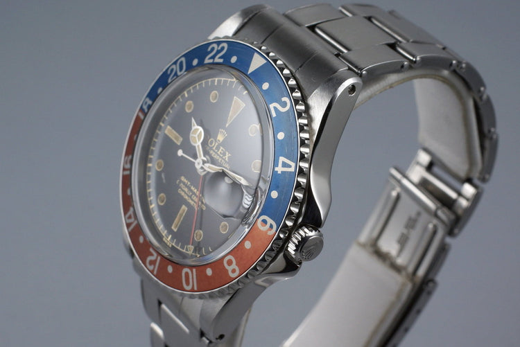 1960 Rolex GMT 1675 PCG Gilt OCC Chapter Ring