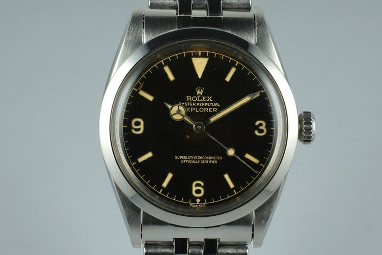 1963 Rolex Explorer 1 1016 Glossy Gilt Dial with Box and Papers